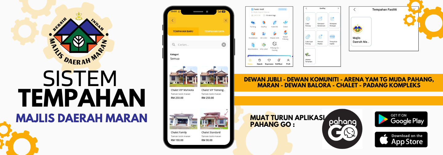 Banner e Tempahan Majlis Daerah Maran