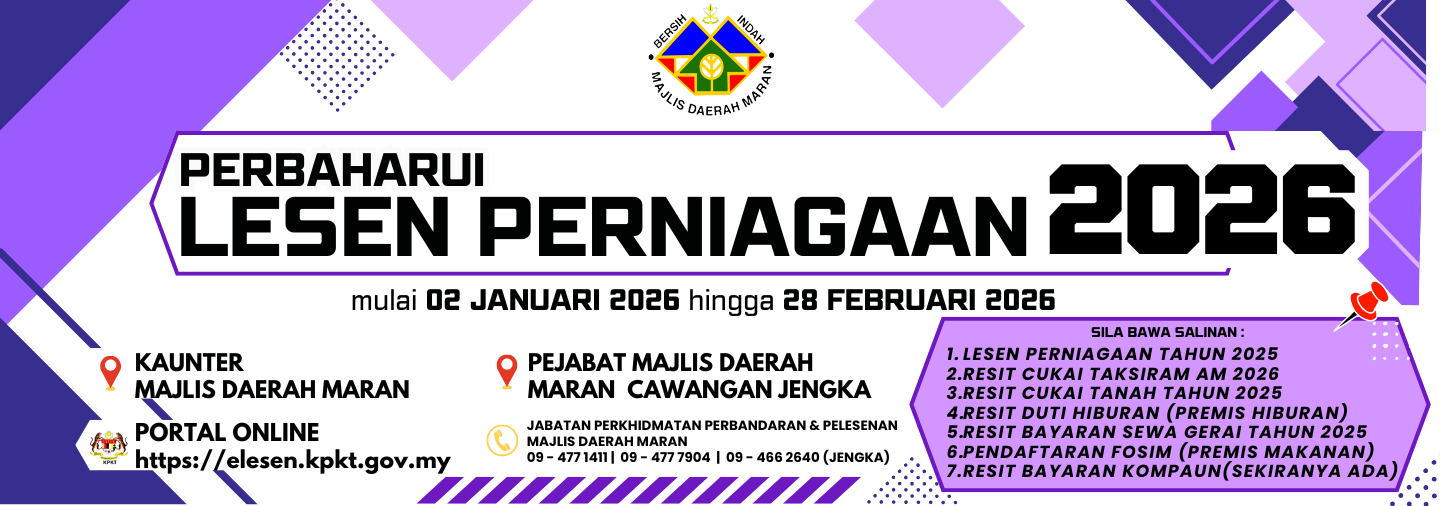 PERBAHARUI LESEN PERNIAGAAN MAJLIS DAERAH MARAN 20